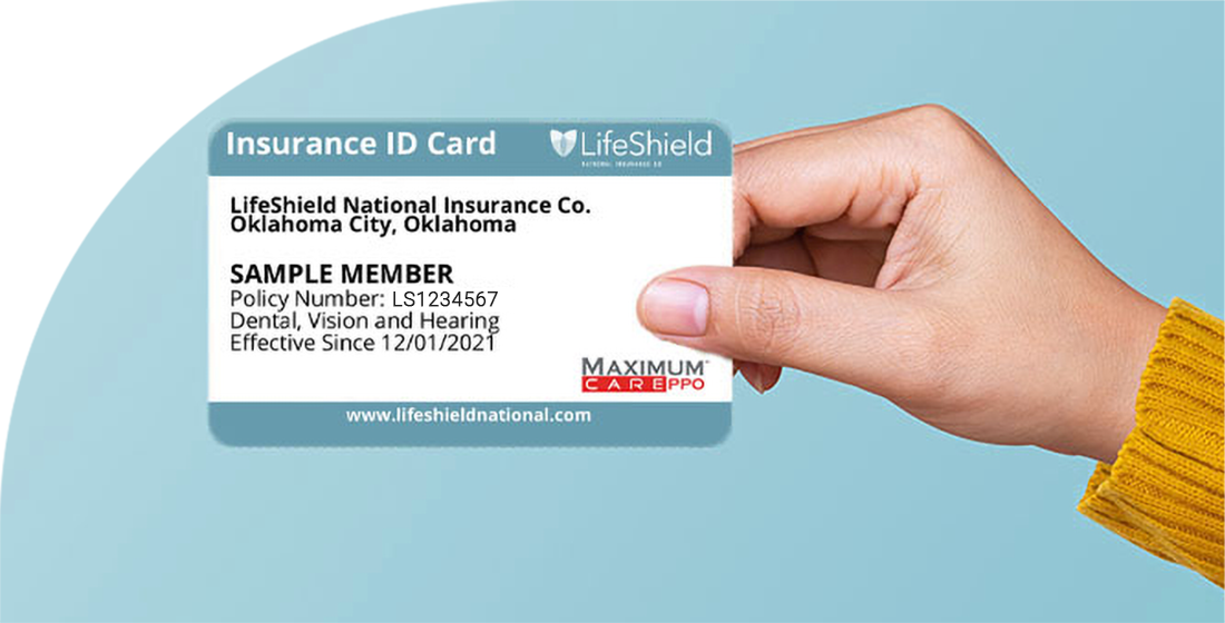 LifeShield Insurance ID Card in hand.