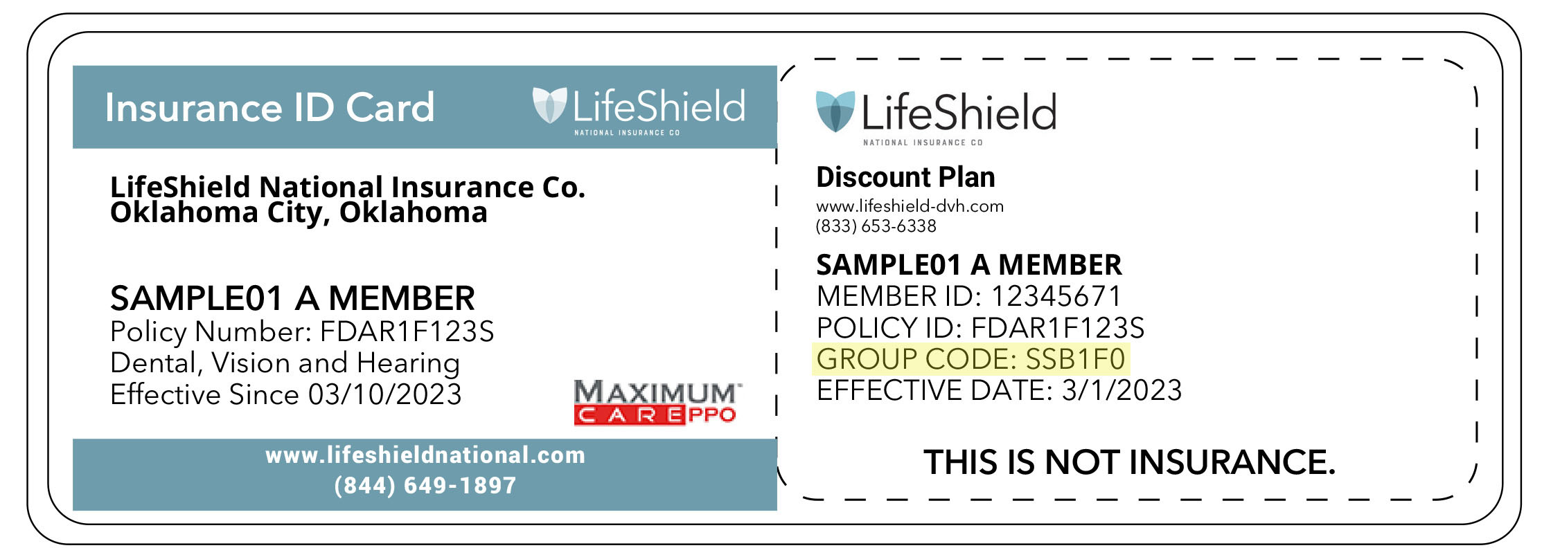 Insurance ID card group code highlight